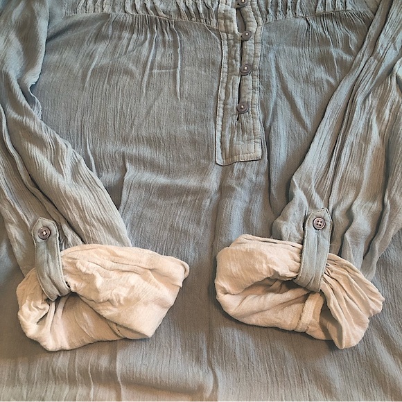 Bandolino Lagenlook Blue Tunic Blouse - Picture 5 of 7